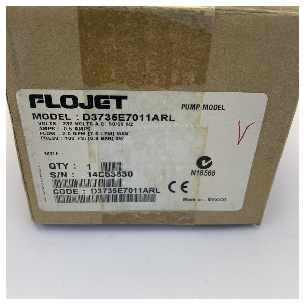 Pompe à diaphragme Flojet Duplex II auto-amorçante 230V 7.6L/min 100 PSI 