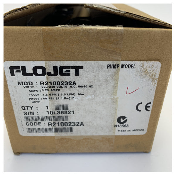 Pompe à liquide à diaphragme Flojet 230V 6L/min 60 PSI - R2100232A 