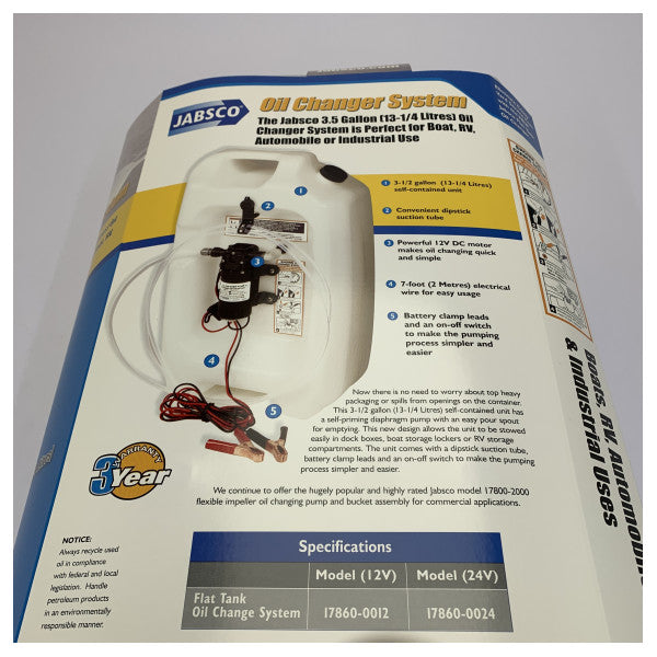 Jabsco 24V Oil Changing System with Pump - 17860-0024 