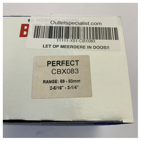 Slangeklemme i rustfrit stål W4 59-83 mm - Perfekt maritim kvalitet 