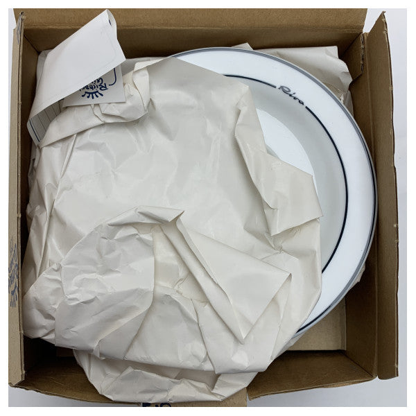 Riva Richard Genori Σετ 6 λευκών κεραμικών πιάτων με μπλε χείλος - Ανθεκτικά ναυτικά σερβίτσια για σκάφη και γιοτ