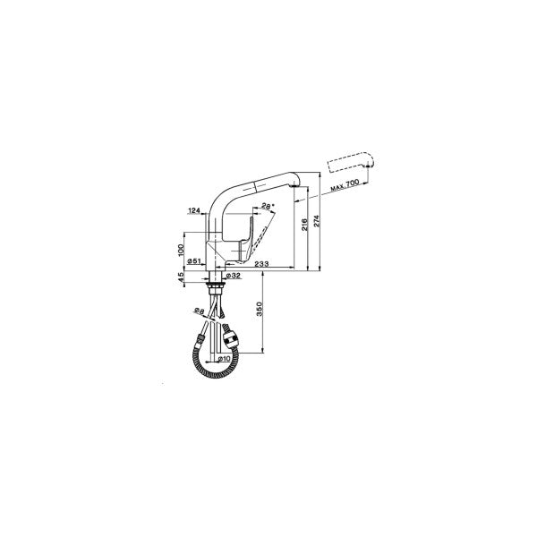 The Cisal EU00157021 kitchen tap mixer with pull-out spray.