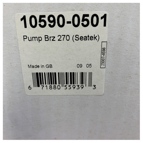 Jabsco 10590-0501 Brass Marine Sea Water Cooling Pump - Seatek F20710030 