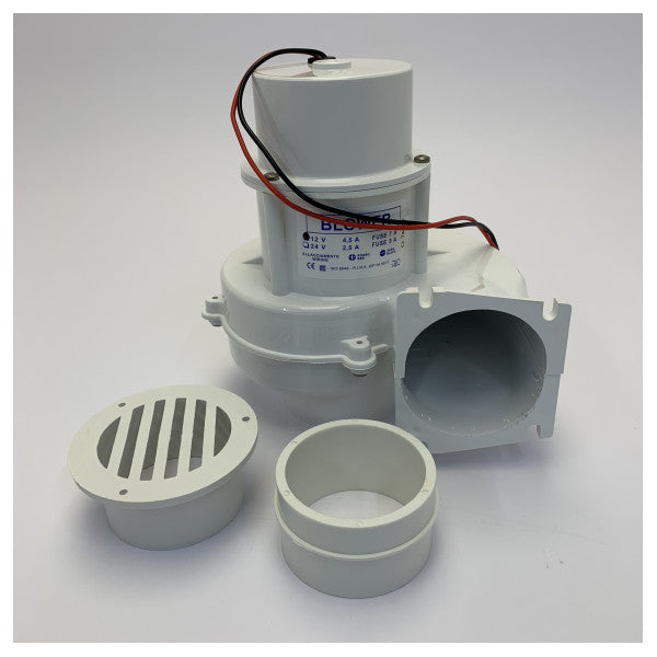 Ocean Technologies Marine Air Extractor 12V - Kit de ventilation avec tuyau et grille 