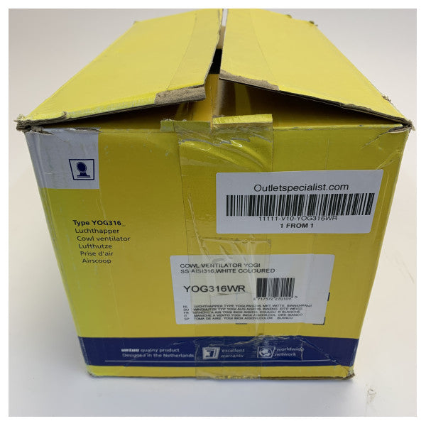 Vetus Air Vent Yogi YOG316WR - Kappa tal-Fann tal-Azzar Inossidabbli - Illustrat b’Livell Għoli ta’ Tleqq 