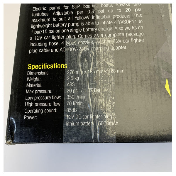 Vetus YellowV Pompa elettrica per SUP 12V - Display digitale - YVPUMP02E 