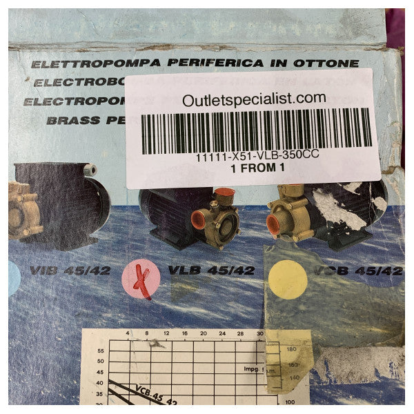 Xylem Osip VLB-350CC 真鍮製マリンウォーターポンプ 35L/分 - 12V 