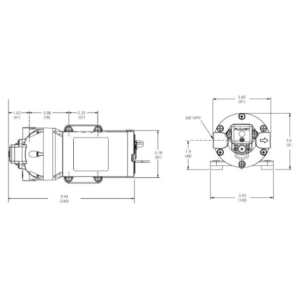 Flojet R3811343A Bomba de Diafragma Triplex - Bomba de Água Marinha Automática 24V 