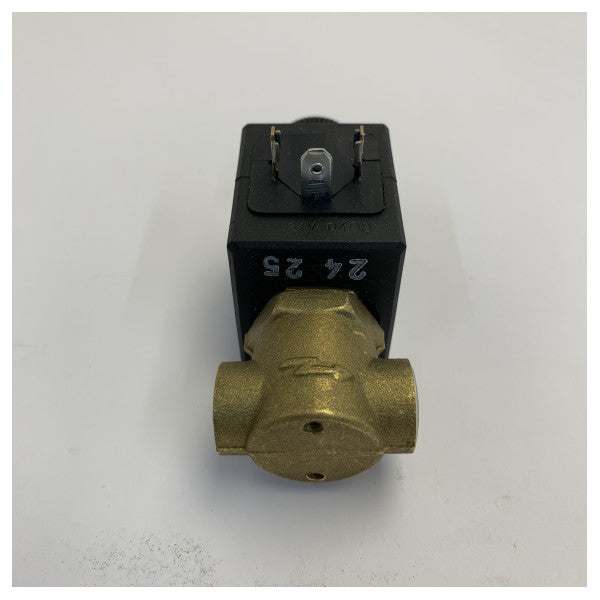 Válvula solenoide Marco Marine 24V 1/4 pulgada 8 mm certificada R.I.NA. con conector DIN 