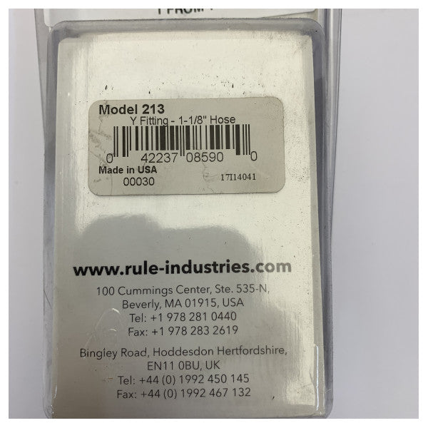 Rule Y-valv slangekobling 1-1\/8 tommer (29 mm) marine lensepumpefitting - 0558000213 