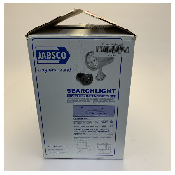 Jabsco 62040-4006 Holofote Marítimo - Farol de Busca de Montagem Fixa em Cromo de 7 Polegadas - 24V 