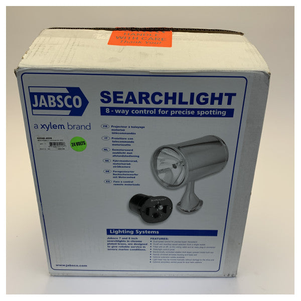 Jabsco 62040-4006 Holofote Marítimo - Farol de Busca de Montagem Fixa em Cromo de 7 Polegadas - 24V 