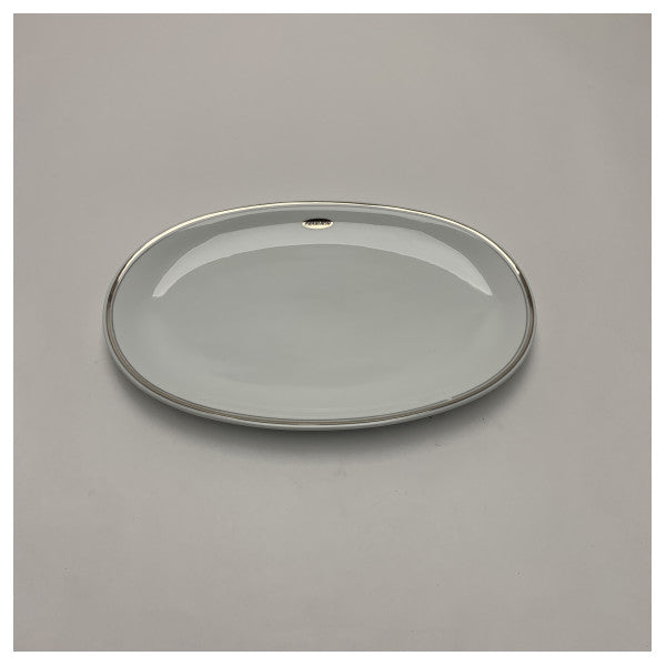 Сервизна чиния от порцелан Richard Ginori Pershing Oval с сребърен ръб - 057 0575 66021 