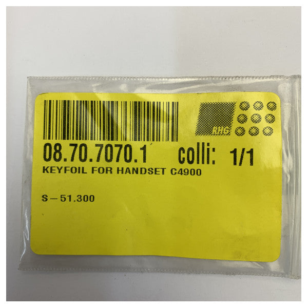 Cobham Sailor C4900 VHF Radio Zastępcza folia klawiszy do słuchawki, część S-51.300 