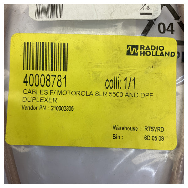 Amphenol Procom RF koaksial kabelsæt til Motorola SLR5000 og DPF-dupleksfilter 