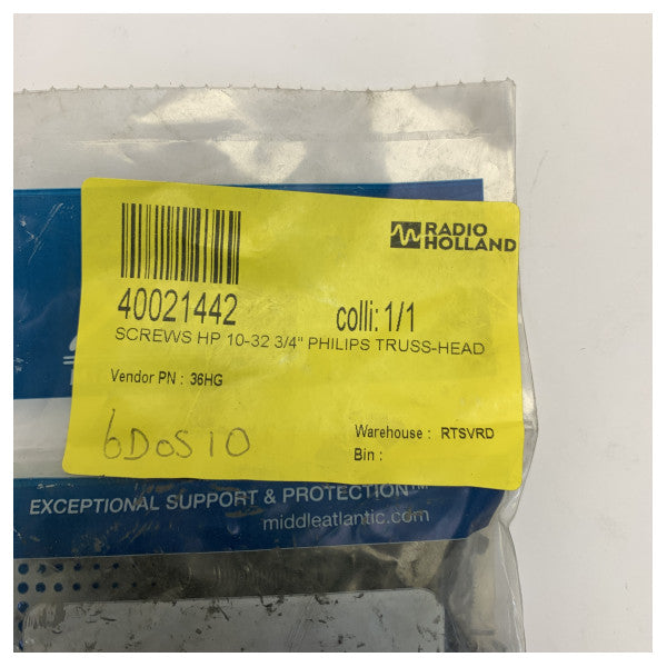 Гвинти Phillips Truss Head Rack Screws & Washer HP 10-32 x 3/4 дюйма - чорне покриття, 100 шт. 