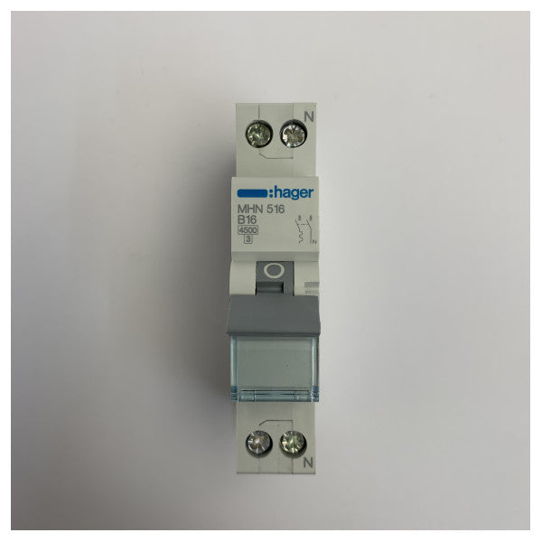 Hager MHN516 サーキットブレーカー 16A 1P+N 230V - 船舶用電気機器 