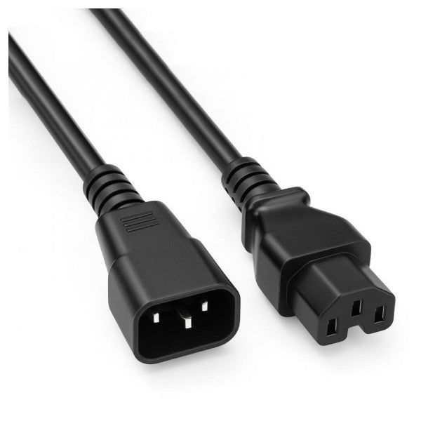 Cavo di alimentazione H05VV-F da C14 a C15 - 3x0,75 mm² 250 V/6 A - cavo di prolunga da 2 m 