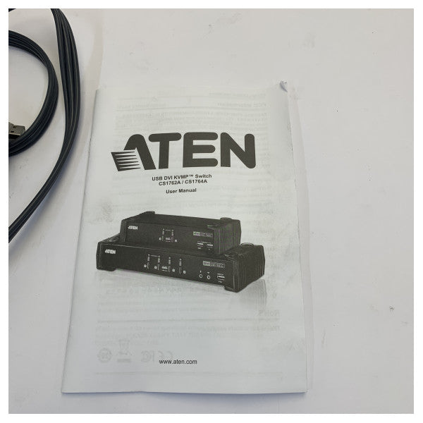 Aten CS1762A 2-porttinen USB DVI KVMP-kytkin äänellä ja kaapeleilla 