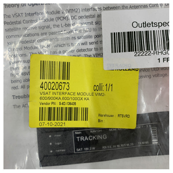 Cobham SAILOR VSAT وحدة الواجهة 600/900ka 100GX Ka - 62-136435 