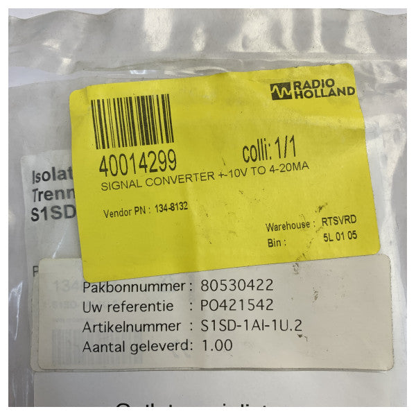 Pepperl+Fuchs S1SD-1AI-1U.2 signaalinmuokkain 24 VDC ±10 V DIN-kiskokiinnitys 