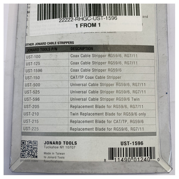 Jonard Tools UST-1596 ściągacz izolacji do kabli koncentrycznych COAX 9 