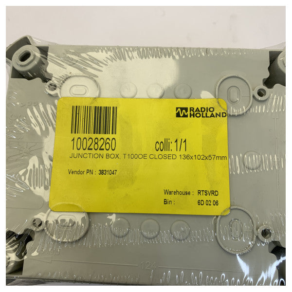 OBO Bettermann T 100 OE Bağlantı Kutusu 151x117x67mm Açık Gri Elektrik Kablo Kutusu 