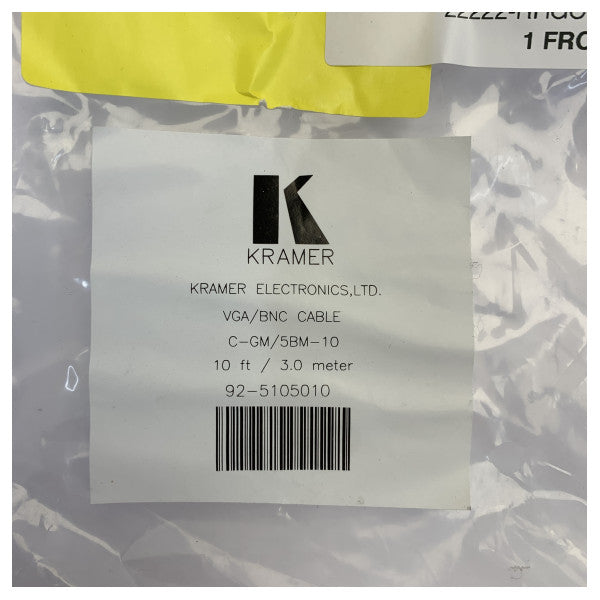 Kramer 92-5105010 VGA għal BNC Cable - Konnettur tal-Vidjo ta’ Grad Marittimu Professjonali 