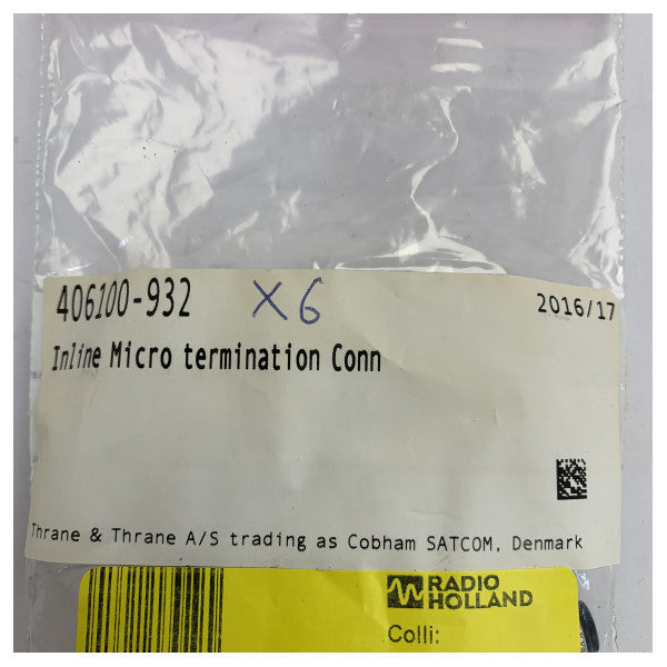 Cobham 406100-932 Electrical Connector BeCu Marine Grade