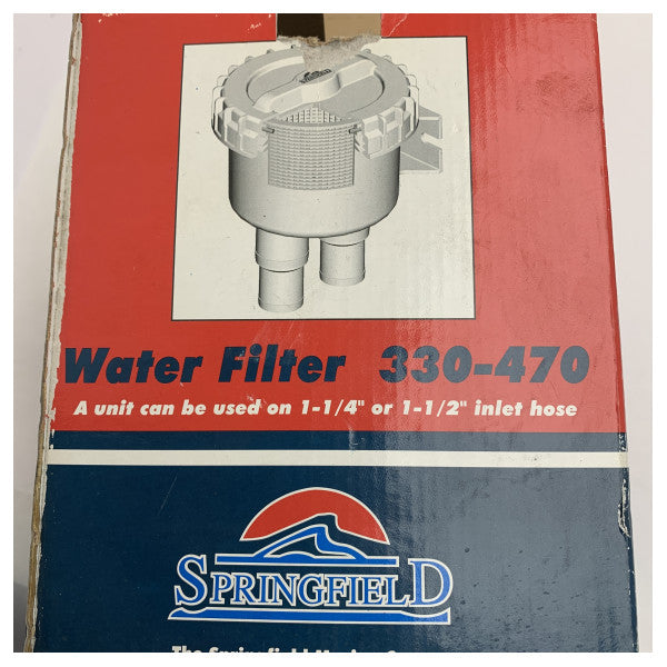 Springfield WF330-470 Marine Water Filter for 1 1/4 and 1 1/2 Inch Hose Connections 