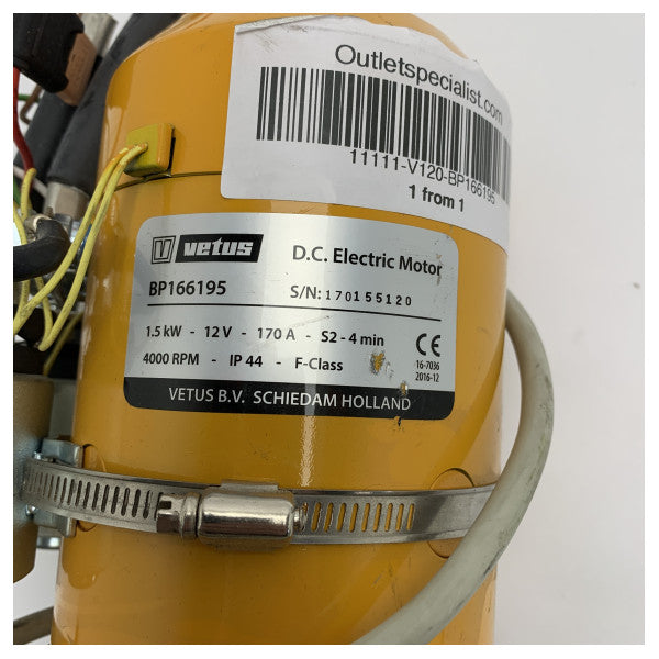 Vetus BP166195 Bugstrahlruder Elektromotor für BOW25 und BOW35 Thruster 12V 