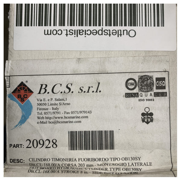 Vetus OB35 Hydraulic Steering Cylinder for Outboard Motors 
