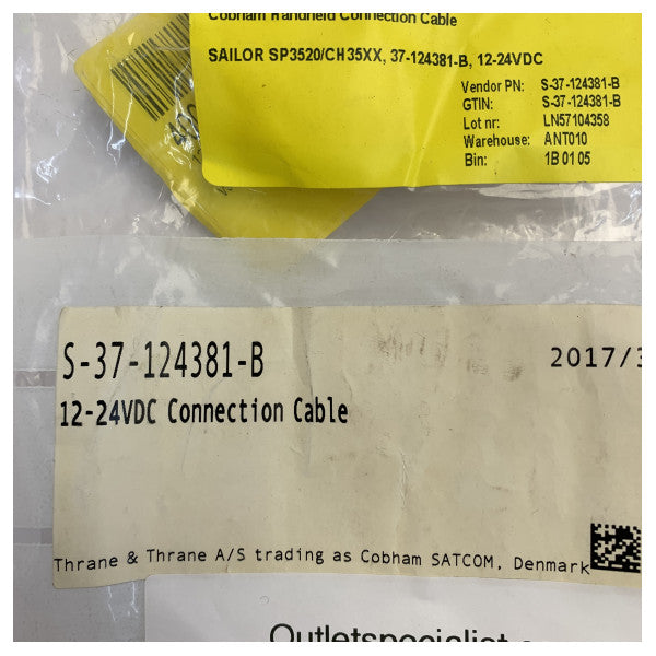 Cobham Sailor SP3520 CH35XX Power Connection Cable S-37-124381-B 
