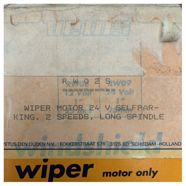 Moteur d'essuie-glace marin Vetus RW02S 24V à double vitesse 