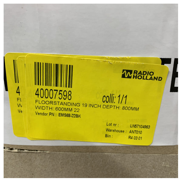 Q-Rack EMS68-22BK 22U 19 ιντσών Δαπέδου Rack Server - 600x800mm IT Cabinet 