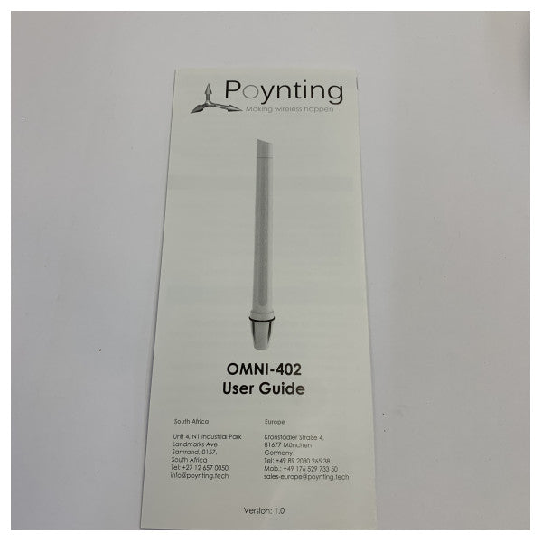 Poynting OMNI-402 Marine Ultra-Wideband 2x2 MIMO LTE Antenna - 6.2 dBi