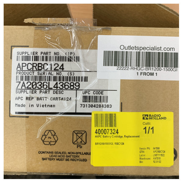 APC RBC124 Replacement Battery Cartridge for Back-UPS Pro BR1200GI & BR1500GI