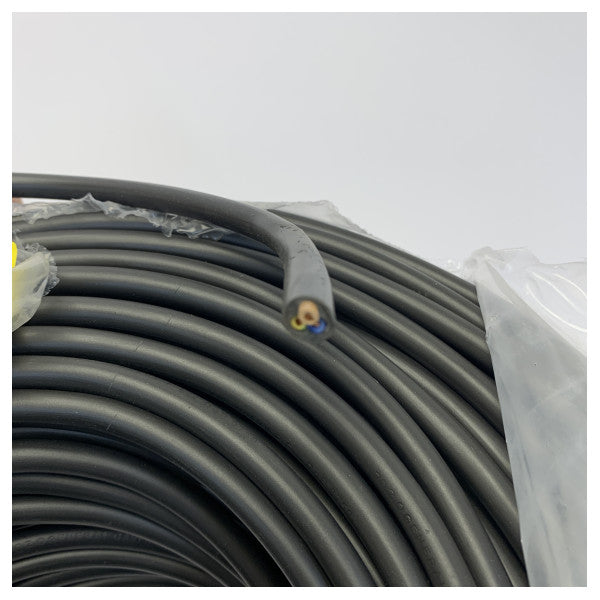 Cooselec H05VV-F 3G 1,5 mm 100 m fleksibel strømkabel, sort 