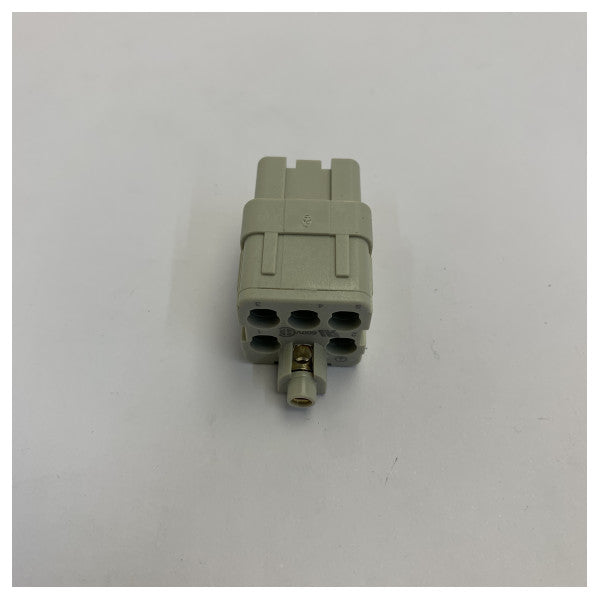 Harting Han Q Series hunn tungtstrøms strømkontaktinnsats med 6 pinner 16A 250V 