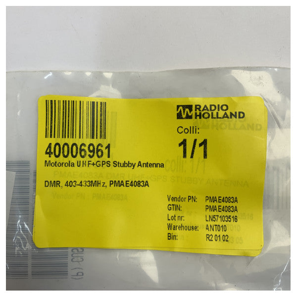 Motorola PMAE4083A UHF/GPS Stubby-antenn 403-433MHz för DMR-radioapparater 