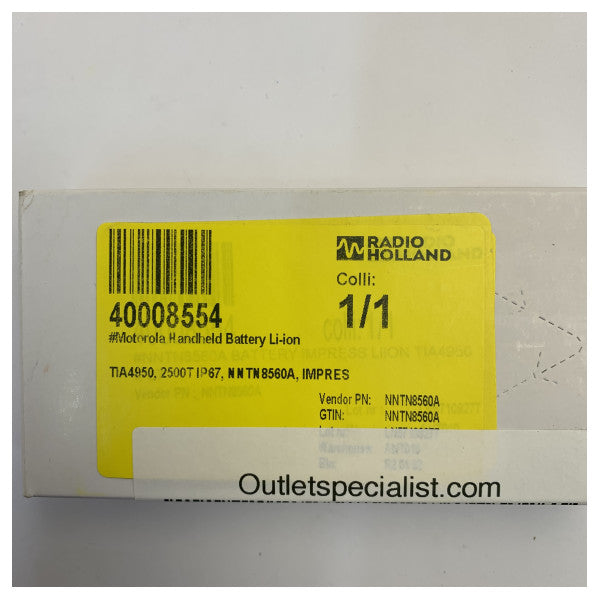 Акумулатор Motorola NNTN8560A IMPRES Li-ion 2500mAh IP67 TIA4950 за двупосочни радиостанции 