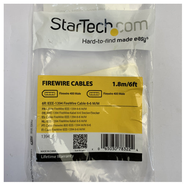 StarTech 6ft FireWire-кабель IEEE 1394 6-контактний до 6-контактного M/M - 1,8 м 