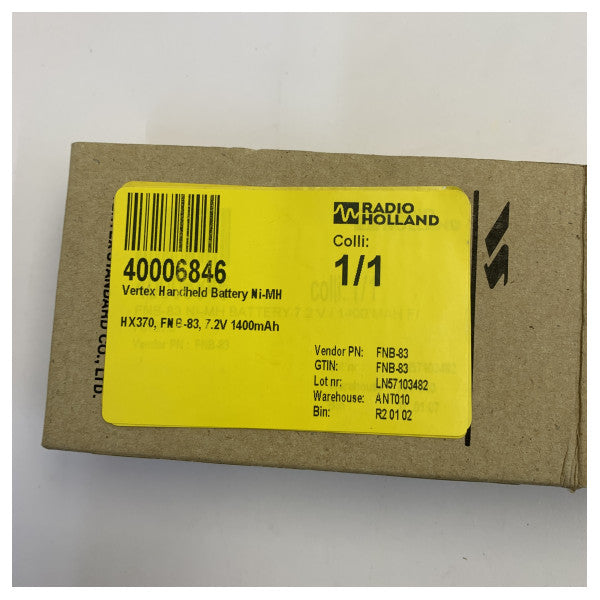 Vertex FNB-83 Ni-MH-Akku für Handfunkgerät HX370 Marinefunkgerät - 7,2 V 1400 mAh 