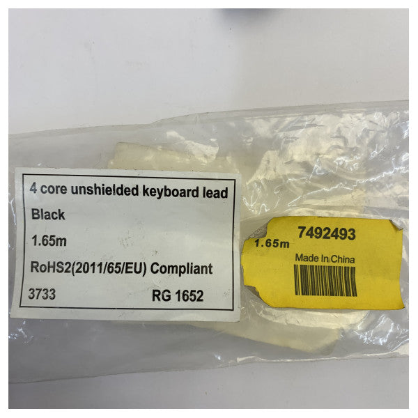 RS PRO 749-2493 spoleformet 4-leder elektrisk kabel 0,25 mm² sort PVC-strømkabel 