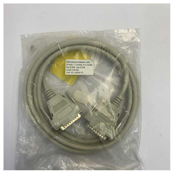 Roline D-Sub 25-pins hann til hann RS232 seriell datakabel 3 m - DB25 M/M 