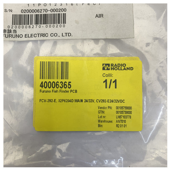 Furuno FCV-292-E Main PCB 02P6204D Fish Finder Replacement Board 24/32VDC
