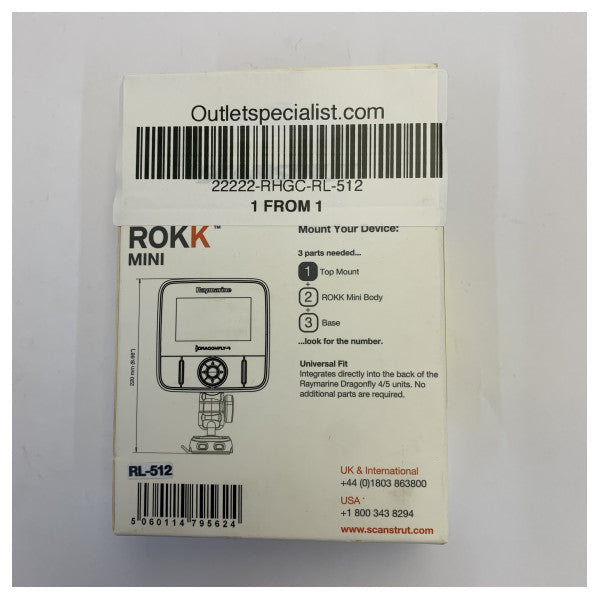 Scanstrut Rokk Raymarine Dragonfly 4/5 -adapterilevy RL-512 