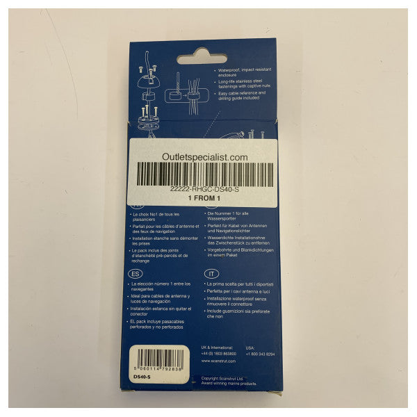 Presse-étoupe de pont marin en acier inoxydable Scanstrut DS40-S pour passage de câble vertical IP68 