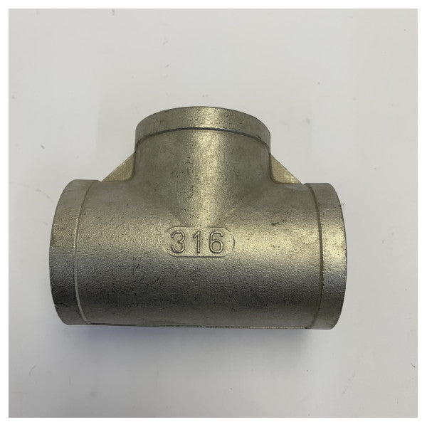 Osculati 17.318.06 Stainless Steel T-Fitting 1 1/2inch Female 
