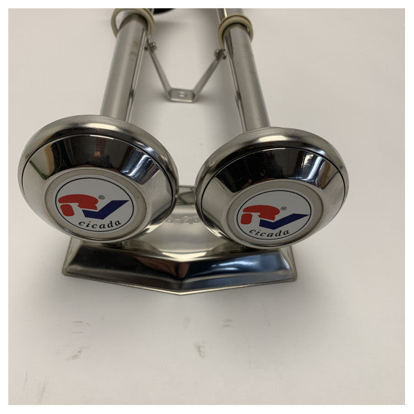 Marine Grade Edelstahl Zikade Doppel-Luft-Horn – Langlebiges lautes Doppel-Signalhorn für Boote 